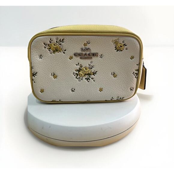 NWT COACH Mini Jamie Camera Bag With Floral Print Silver/Chalk Multi CAQ38 - Picture 1 of 12
